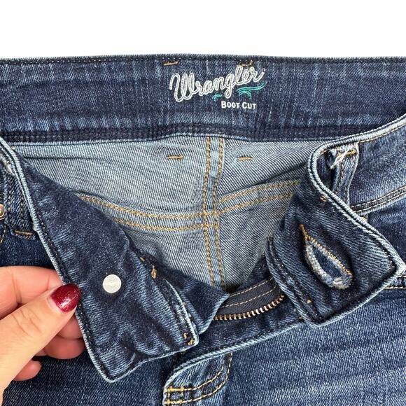 Wrangler Bootcut Jeans Women Sz 3/34 Dark Denim Low Rise Western Cowgirl Classic - Picture 5 of 11